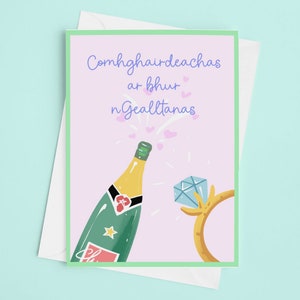 Comhghairdeas / Verlobung irisch Sprache Karte
