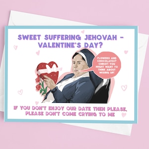 Derry Girls Sister Michael Leiden Jehova Valentinstag Grußkarte