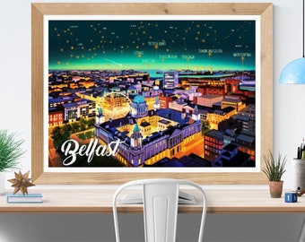 Belfast at Night Print / Artwork