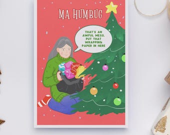 Ma Humbug Irish Christmas Card