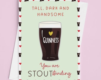 Tarjeta de San Valentín con Guinness STOUTstanding