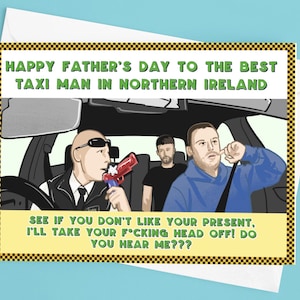 Lustige Belfast Taxi Man Vatertagskarte