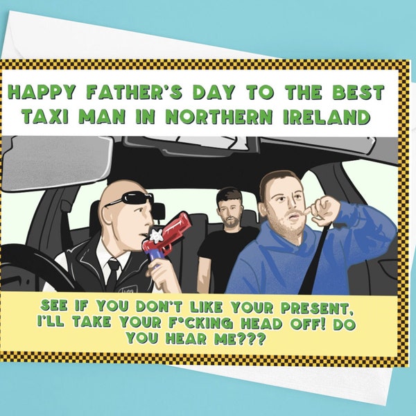 Lustige Belfast Taxi Man Vatertagskarte