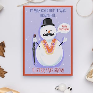De sjerp/sneeuw overgave grappige protestantse kerstkaart