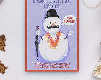 The Sash/ Snow Surrender Funny Protestant Christmas Card