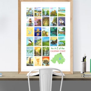 A-Z of the Causeway Coast Print / Artwork, Northern Ireland