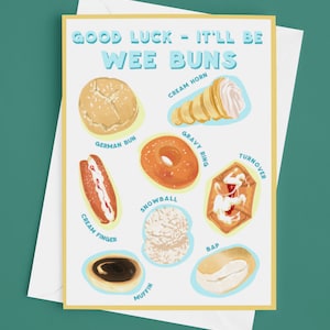 Buena Suerte Será Wee Buns Northern Irish Greetings Card
