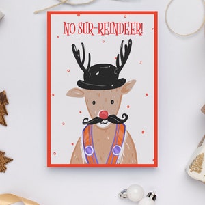 No Sur-reindeer Divertente biglietto di Natale protestante