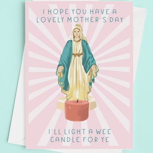 Encienda una pequeña vela Tarjeta irlandesa del día de la madre