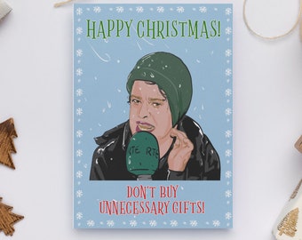 Theresa Mannion RTE Clima 'Viajes innecesarios' Divertida tarjeta de Navidad irlandesa