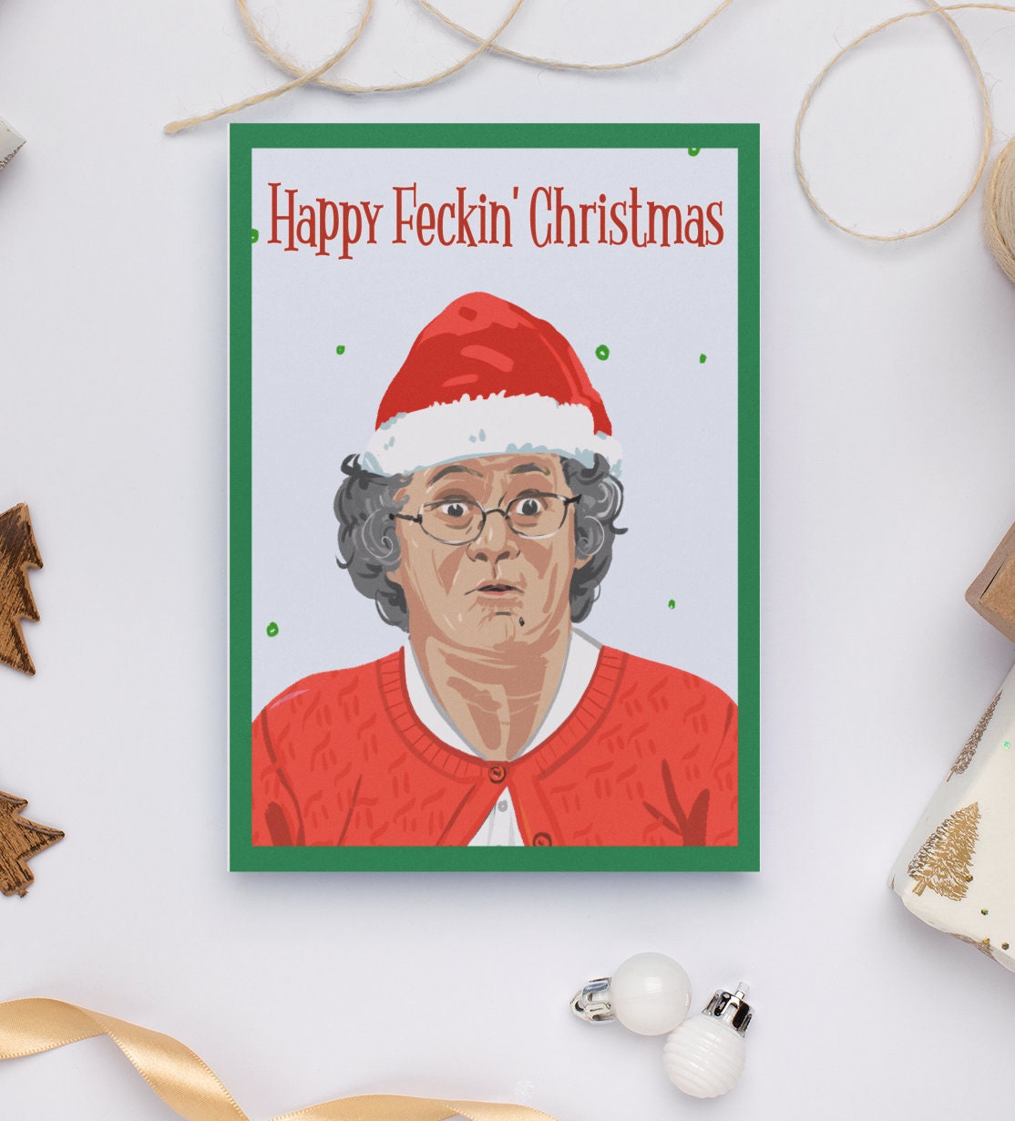 Merry FECKIN' CHRISTMAS T-SHIRT Christmas Gift Mrs Brown Funny 