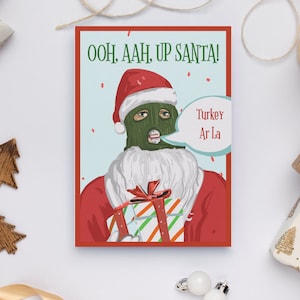 Ooh Aah Up Santa Lustige irische Weihnachtskarte
