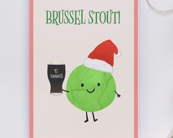 Tarjeta navideña con cerveza negra de Bruselas