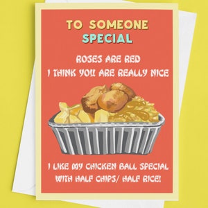 Chicken Ball Special Derry Northern Ireland Valentines Card