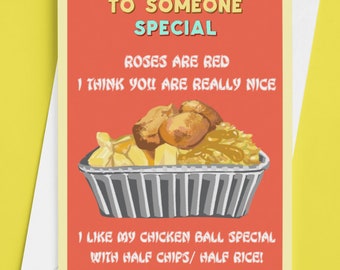 Chicken Ball Special Derry Northern Ireland Valentines Card
