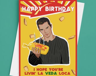 Funny Ricky Martin Veda Belfast Birthday Card