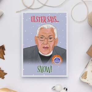 Ulster zegt Sneeuw: Ian Paisley Grappige Protestantse Kerstkaart