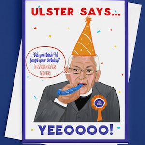 Ian Paisley 'Nooit'-verjaardagskaart
