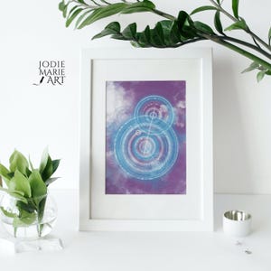 Temporary - A3 Print of Original Artwork - Purple and Blue - Poster