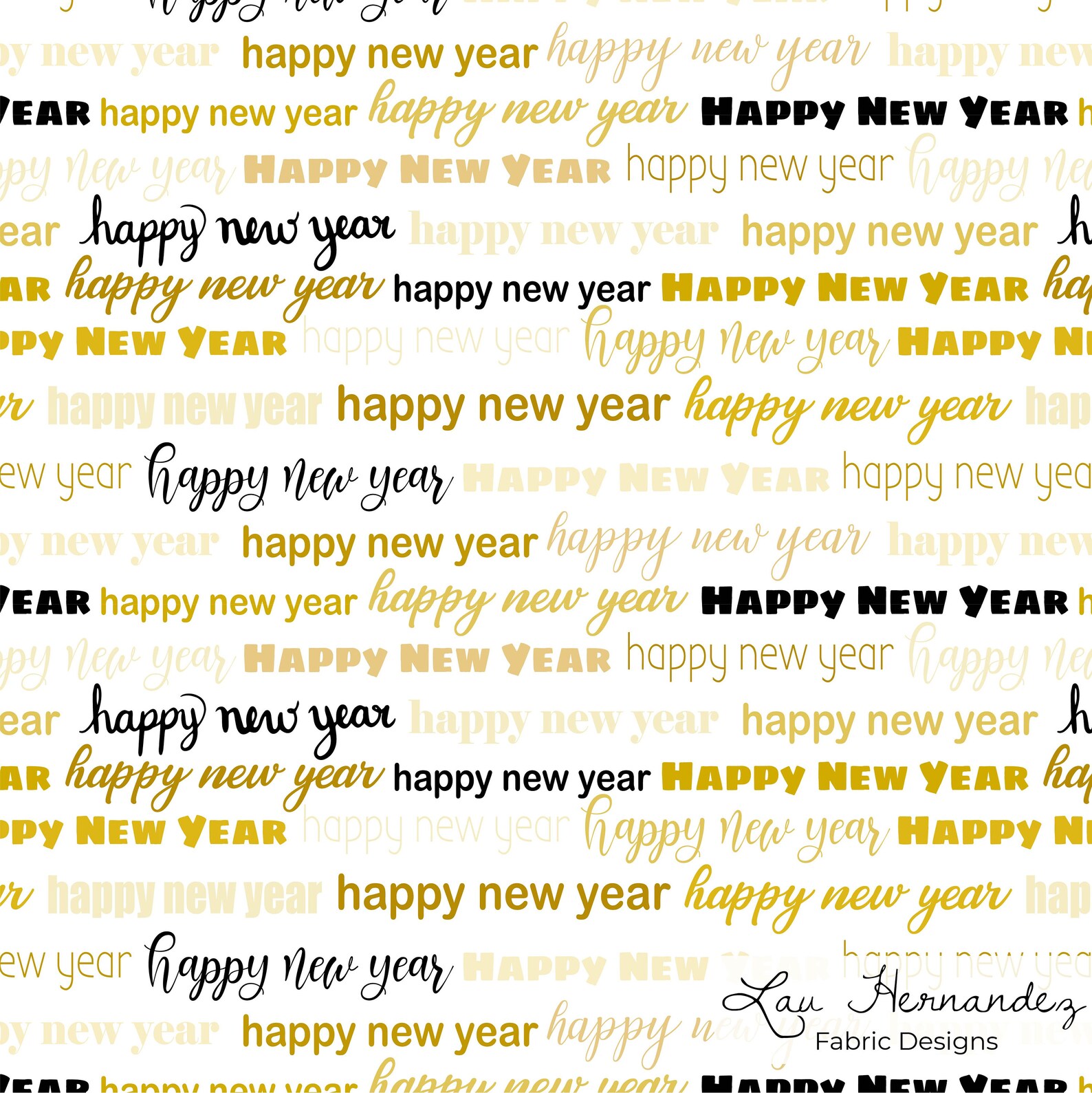 Happy new year Fabric by the Yard / Yardage & Fat Quarters / Etsy