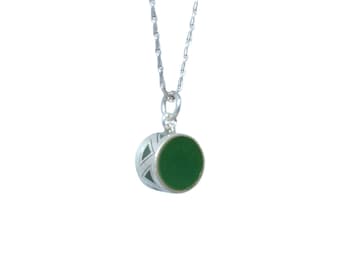 Buttons Sterling Silver Pendant With Cold Enamel