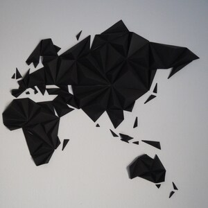 Kit papercraft, World map 3D black S/M/L size, Wall decoration, Made in France, creating something unique with your hands, globe-trotter image 7