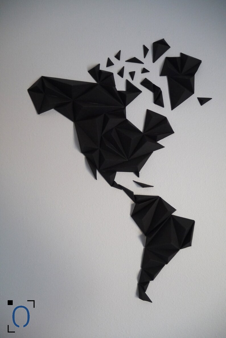 Kit papercraft, World map 3D black S/M/L size, Wall decoration, Made in France, creating something unique with your hands, globe-trotter image 6