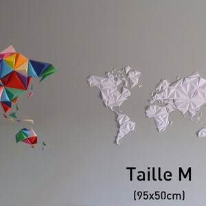 Kit papercraft, World map 3D black S/M/L size, Wall decoration, Made in France, creating something unique with your hands, globe-trotter image 8