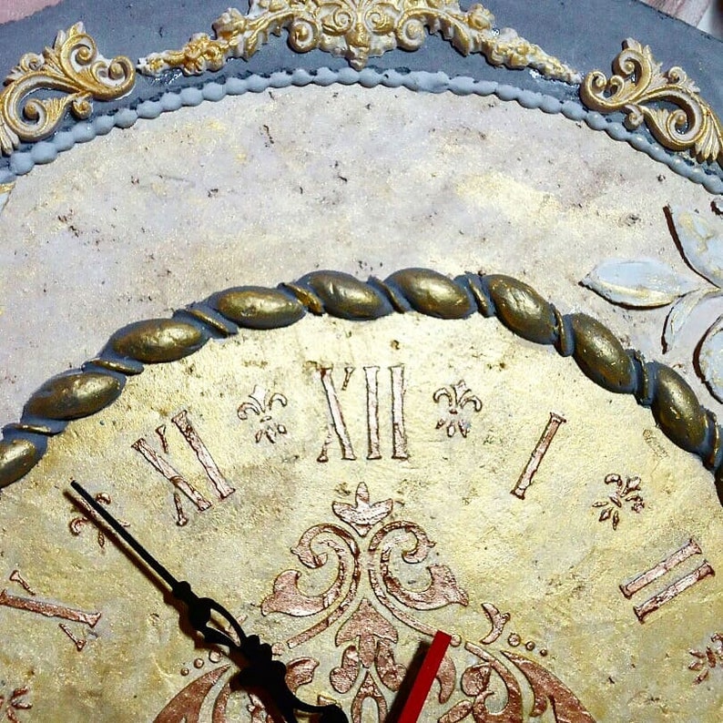 Antique large wall clock French vintage clock Original gold Etsy