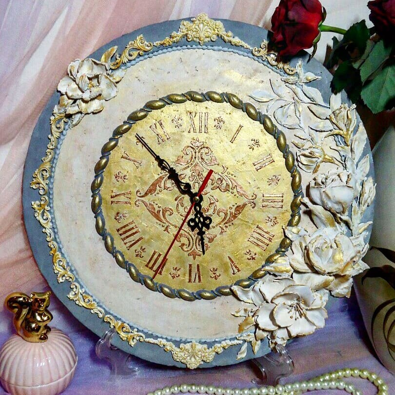 Antique large wall clock French vintage clock Original gold Etsy