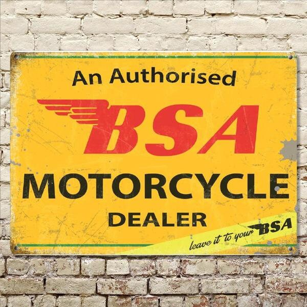 BSA Motorräder Händler Metall Schild Offiziell Lizenziert B.S.A Produkt /& ™ BSA
