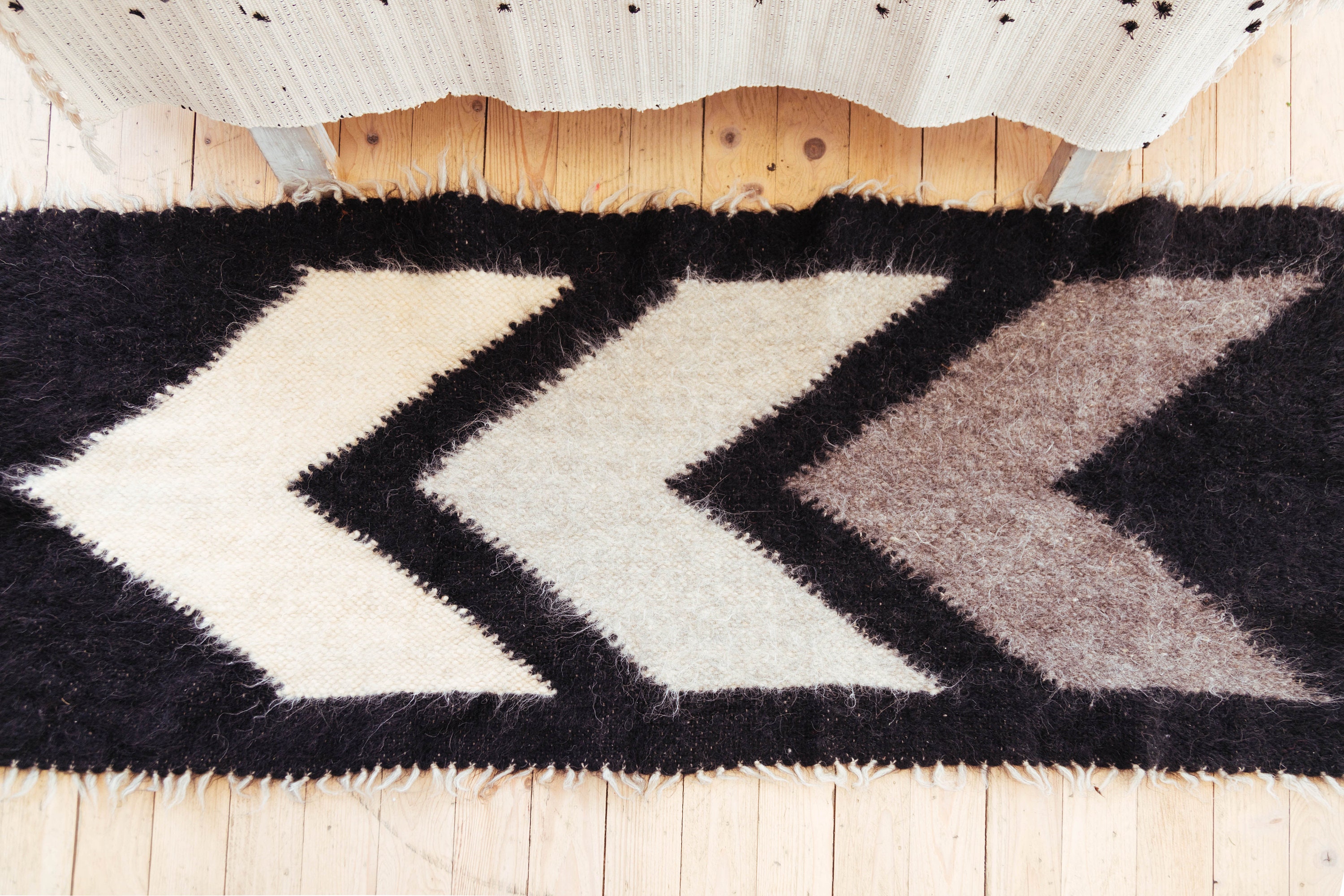 Grey Black White Chevron Rug 6х2.5 Small Monochrome Rug Etsy