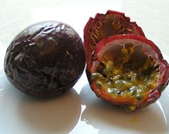 Grenadilla seeds, passion fruit or purple fruit, Passiflora edulis, organic fruit, organic plant, without treatment