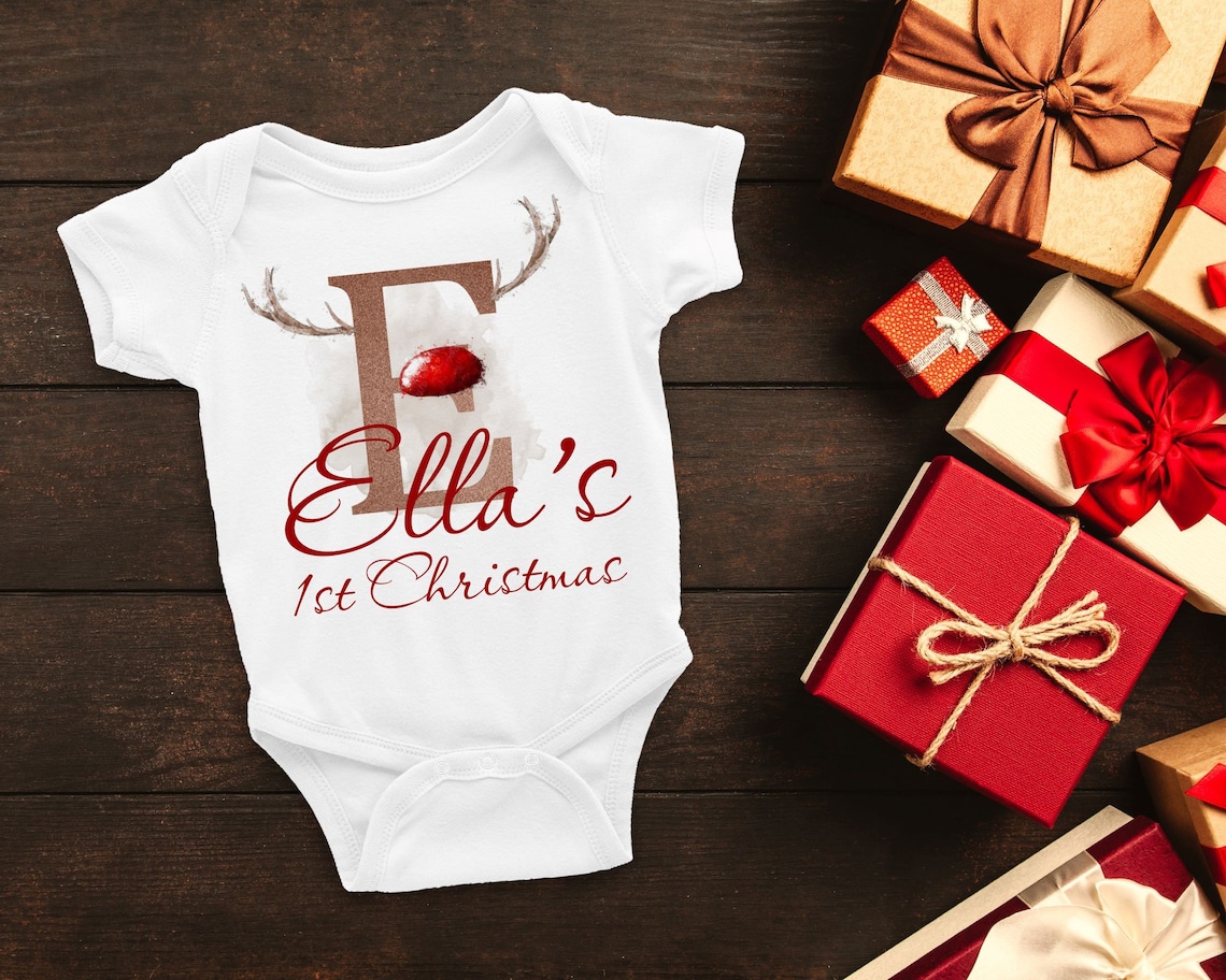 Personalised My 1st Christmas Baby Personalised Baby Vest Etsy
