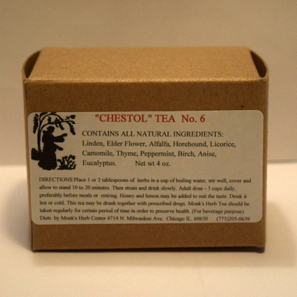 Chestol nr 6 (4 oz.) A mixture of herbs known as the best for lungs, cold, coughs, sneezing, sore throat, hoarseness, fever.