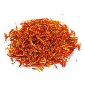 Safflower petals, cut/s  Carthamus tinctorius  (American saffron, Dyers’ saffron, False saffron)