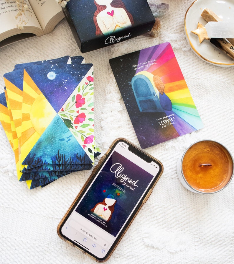 Aligned: A Self-Care Cards Deck for Radiant Healing & Empowerment. Featuring 48 Positive Affirmation Cards Daily Inspiration and Self-Love image 1