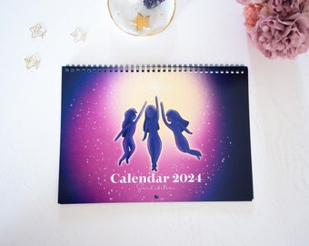 Soul Wall Calendar 2024 | Moon calendar | Monthly Planner |  2024 wall planner