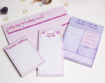 Cosmic Pink Notepad Collection | Stationery set | Productivity Kit