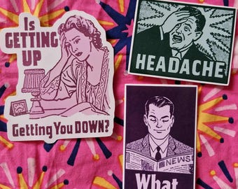 retro comic vinyl sticker set