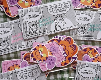 Retro orange cat vinyl sticker pack | 80s 90s kid