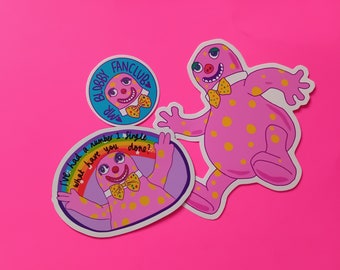 Mr Blobby magnet & vinyl sticker set | 90s kid retro nostalgia