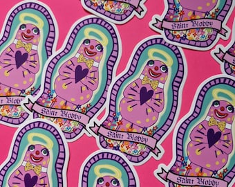 Sticker vinyle Mr Blobby Saint Blobby | Enfant des années 90 rétro drôle nostalgie