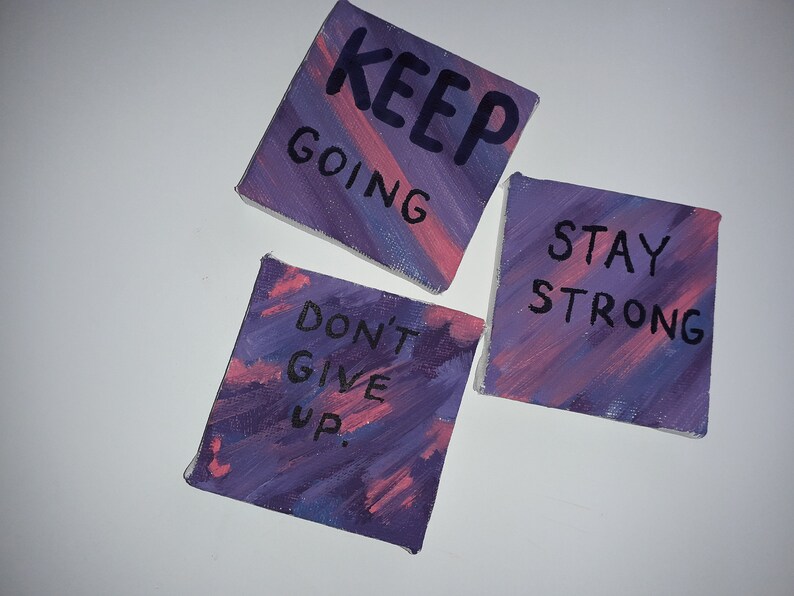 Positive Quote Mini Canvas Self Care Mental Health Etsy