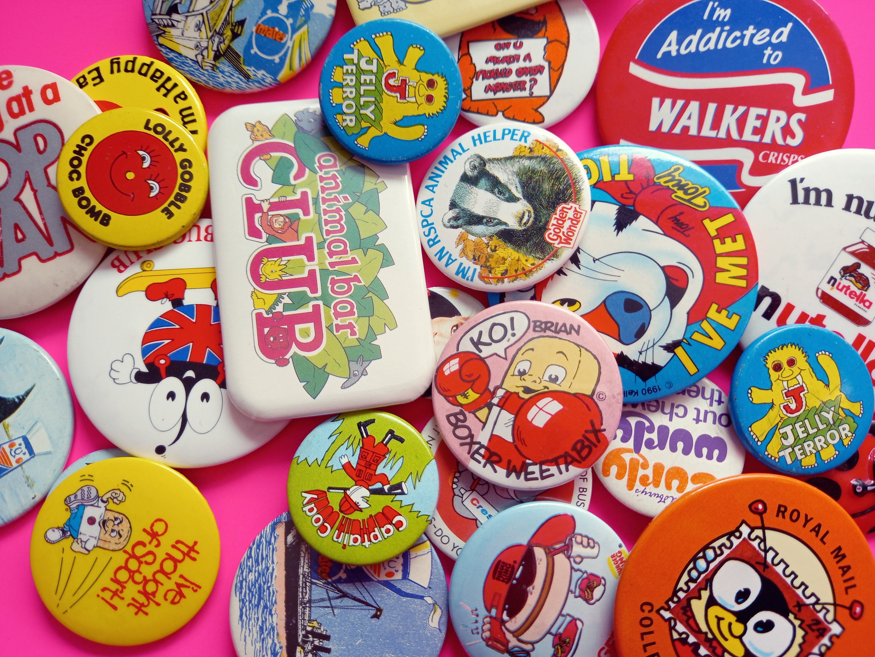 Vintage Badges Ads Food Mascots Animals Brands Retro 70s Etsy UK