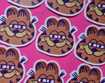 Garf cheeky face vinyl sticker | 80s 90s kid retro