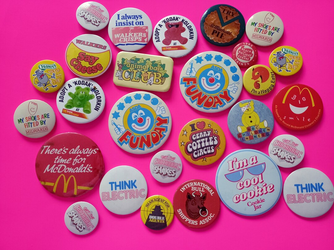 Vintage Badges Ads Food Mascots Brands Retro 60s 70s 80s 90s Etsy UK