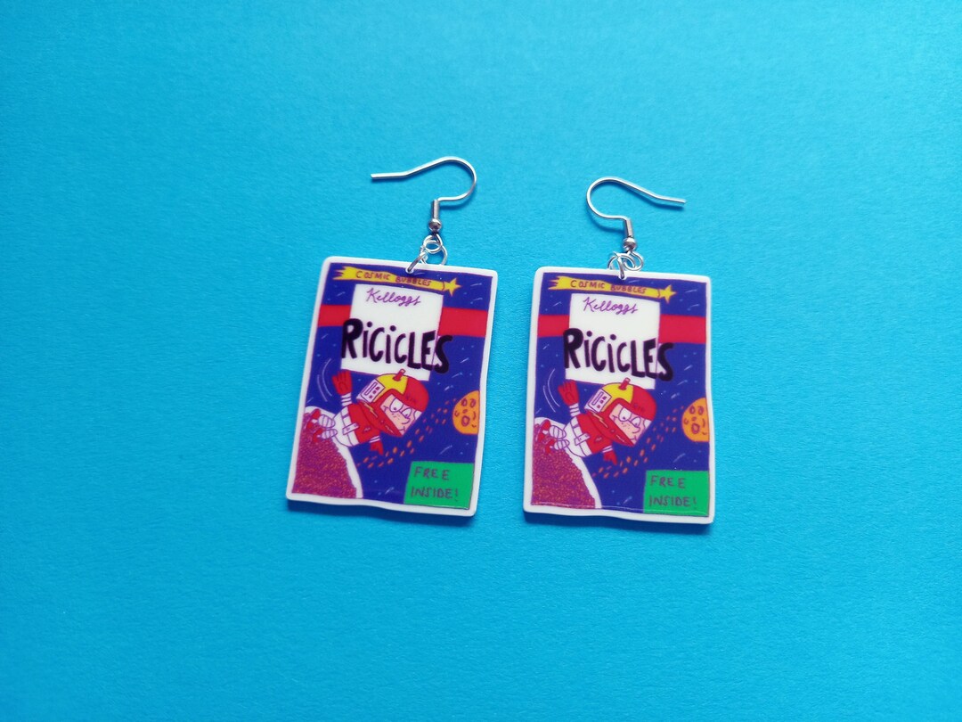 Ricicles Cereal Box Earrings 90s Novelty Quirky Kidcore Etsy UK