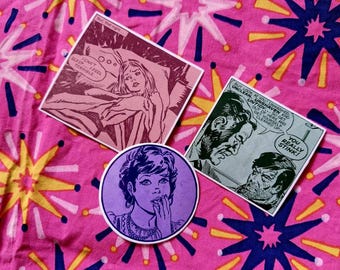 retro comic vinyl sticker set | 80s retro nostalgia