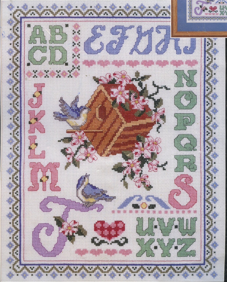 Janlynn Counted Cross Stitch Alphabet Birdhouse Sampler Etsy